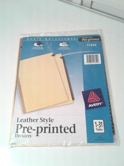 Avery Pre-Printed File Dividers Leather Tabs 1-31