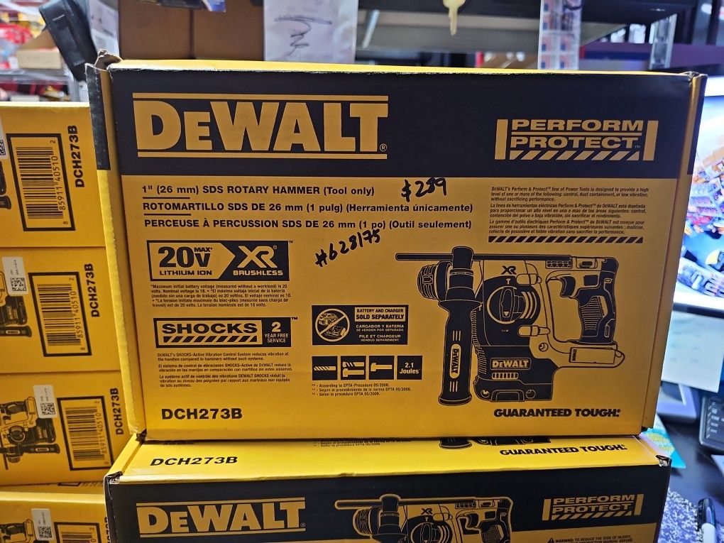 DEWALT20V MAX XR Cordless Brushless 1 in. SDS Plus L Shape Rotary Hammer (Tool Only)