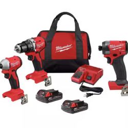 M18 18V Lith-Ion Brushless Cordless Drill/Impact Combo Kit (2-Tool) w/(2) 2.0 Ah Battery, Charger & Impact Driver