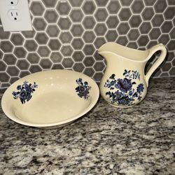 Royal Crawford "Charlotte" Bowl with Pitcher Made in Staffordshire England