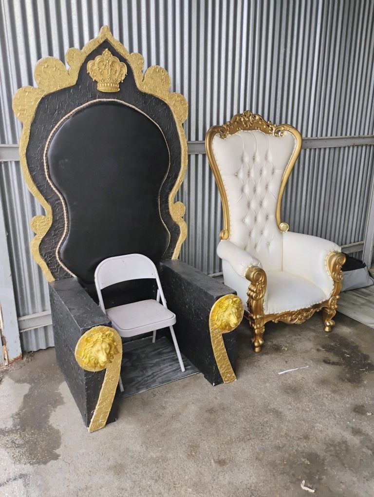 Giant BlackThrone Chairs For Sale