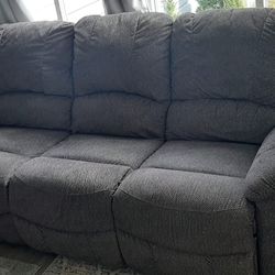 Gray Sofa and Recliner 