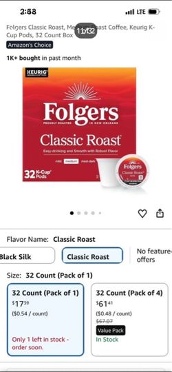Folgers Classic Medium Roast ( 96 K - cup pods )
