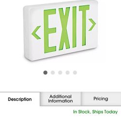 New LED Exit Sign With AC DC Backup