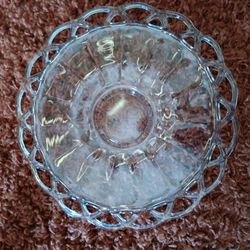 Imperial Glass Lace Lattice, Tray And Bowl. Use 5 Ways