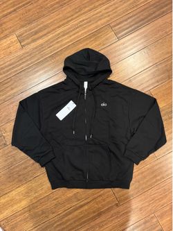 Alo Black Zip-Up Hoodie