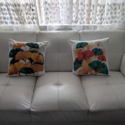 Leather White Color Couches 