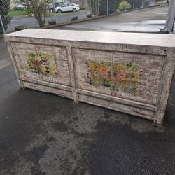 antique Chinese hand-painted buffet cabinet