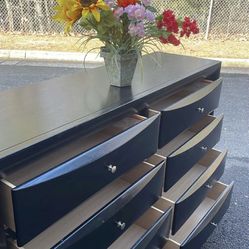 Modern Wooden Black Long Dresser With Big Drawers. Drawers Sliding Smoothly. Delivery Available 