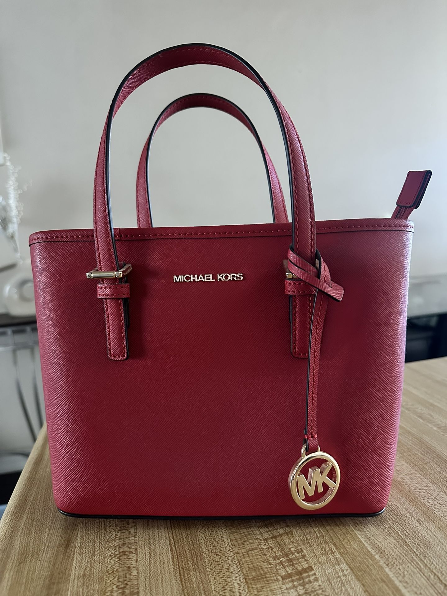 Michael Kors Red Jet Set Tote Bag 