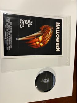 Michael Myers poster and badge