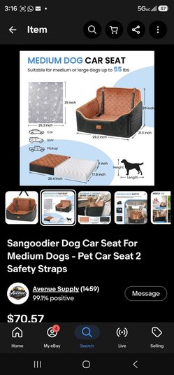 Sangoodier Dog Car Seat for Medium Dogs