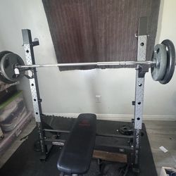Bench with weights 150lbs