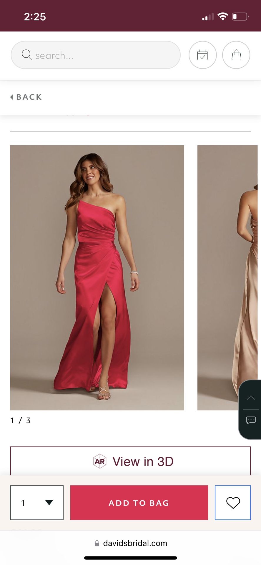 Davids Bridal Asymetric Gown