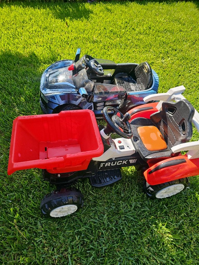 2 Batrery Cars Truck Batman Car No Charger