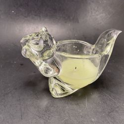 Avon Chipmunk 🐿 clear glass votive holder