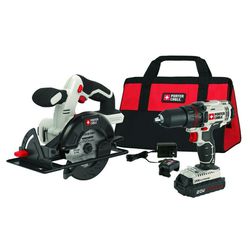 Porter Cable 20v Grinder, Circular Saw, And Drill + 2 Batteries (Tools Only No Charger)