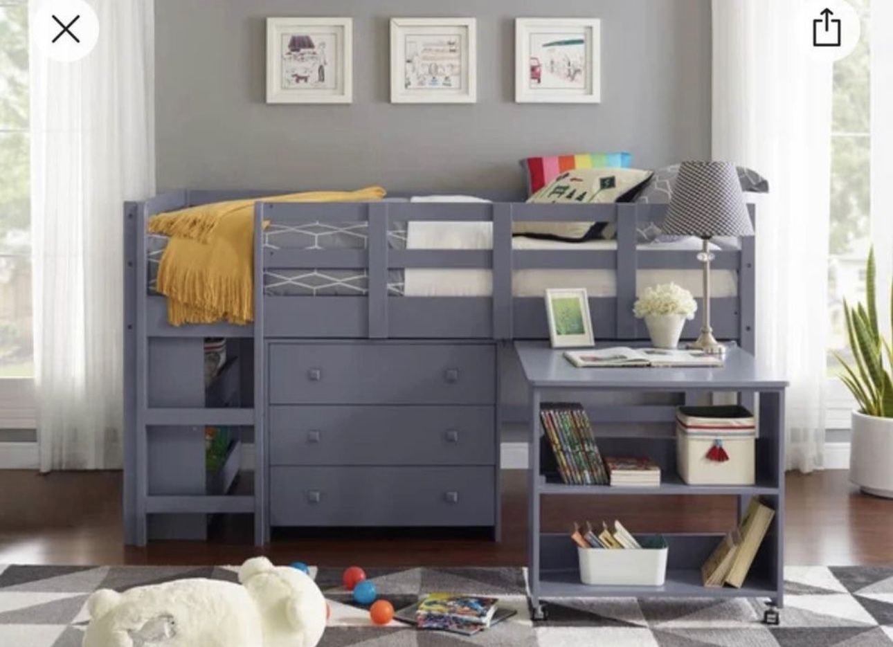 Bunk Bed Loft Bed With Bookshelves Chest Of Drawers And Desk