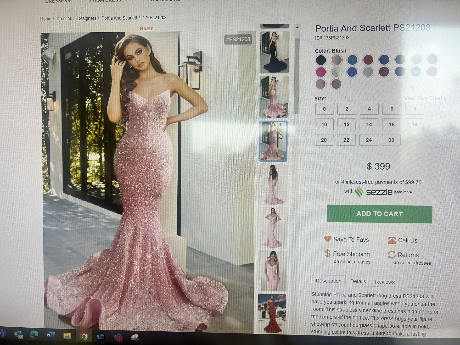 Peaches Mermaid blush Dress