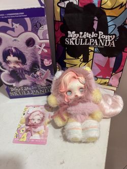 POP MART SKULLPANDA x My Little Pony Series Plush Doll Pendant Fluttershy