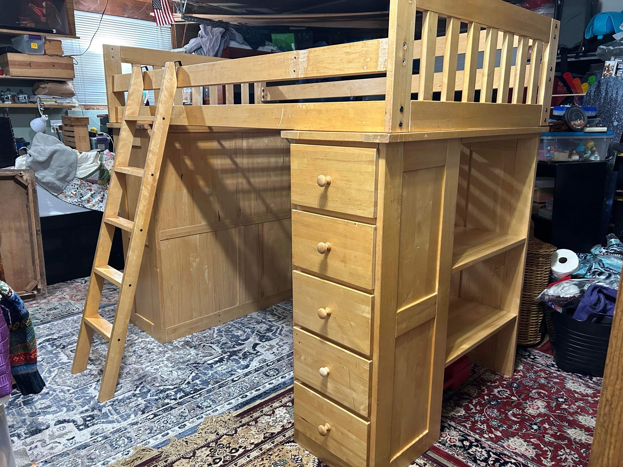 Solid Wood Student Loft Bunk Bed System