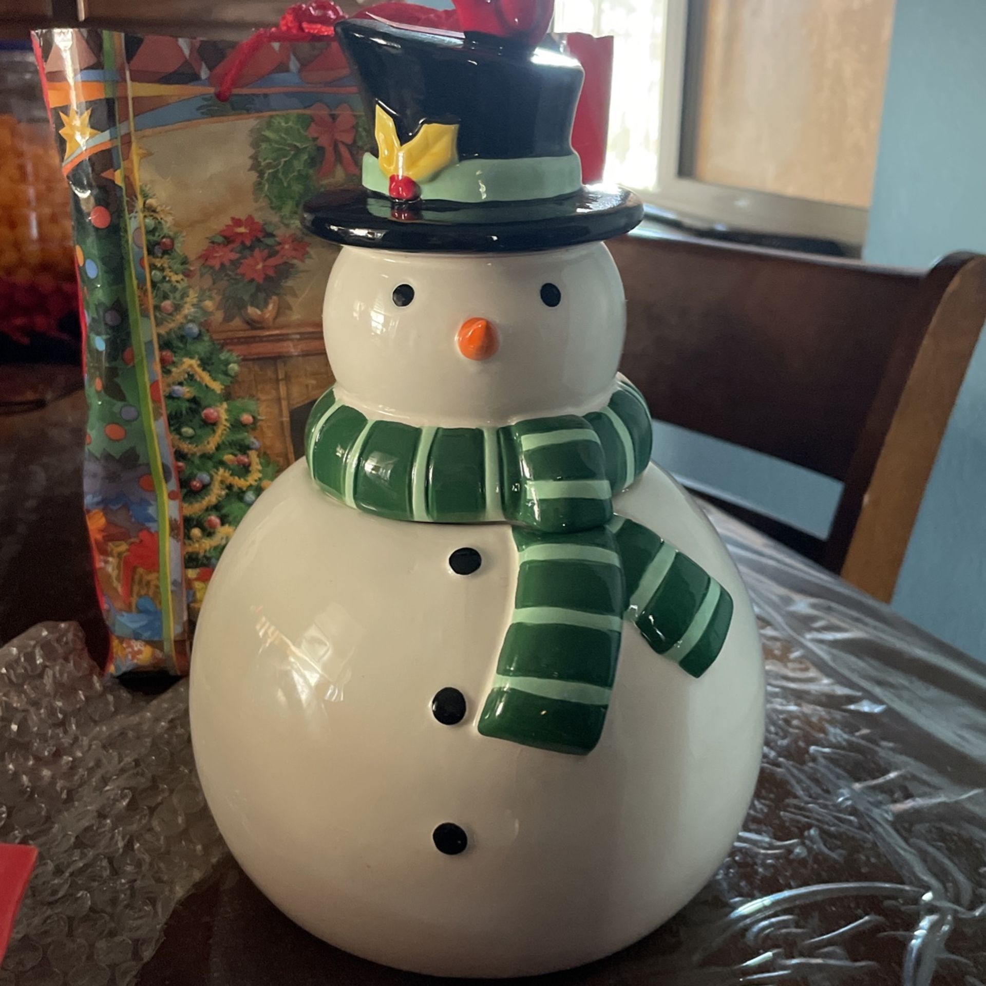 Snow Man Cookie Jar