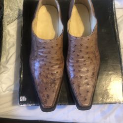 SIZE 10.5 RED DIAMONDS OSTRICH LEATHER SHOES USED 3 TIMES WARM GREAT CONDITION ALMOST NEW 