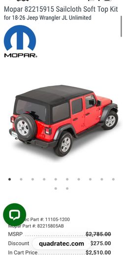 Jeep Wrangler JLU  Mopar Soft top