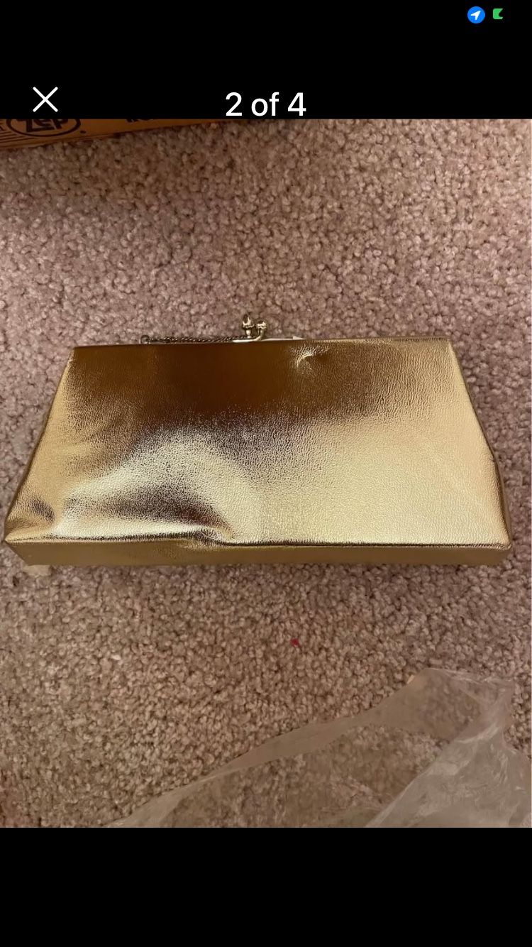 Vintage 1960’s Gold Metallic Clutch Purse