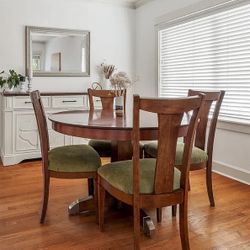 Real Wood Table 4 Chairs 