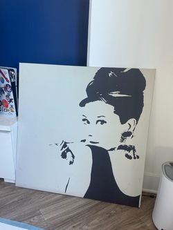 Large Audrey Hepburn Pop Art Canvas