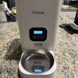 Voluas Automatic Pet Feeder – Programmable Dog/Cat Feeder with Voice Recorder & Stainless Steel Bowl