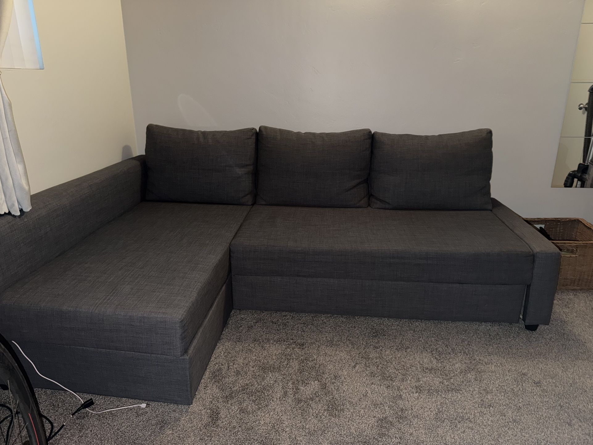  IKEA FRIHETEN Sleeper Sectional w/ Storage – $350 (Dark Gray) 