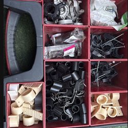 Box with plumbing supplies Plumbing supplies