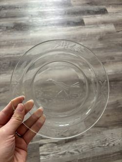 Vintage Glass Plate With Image 