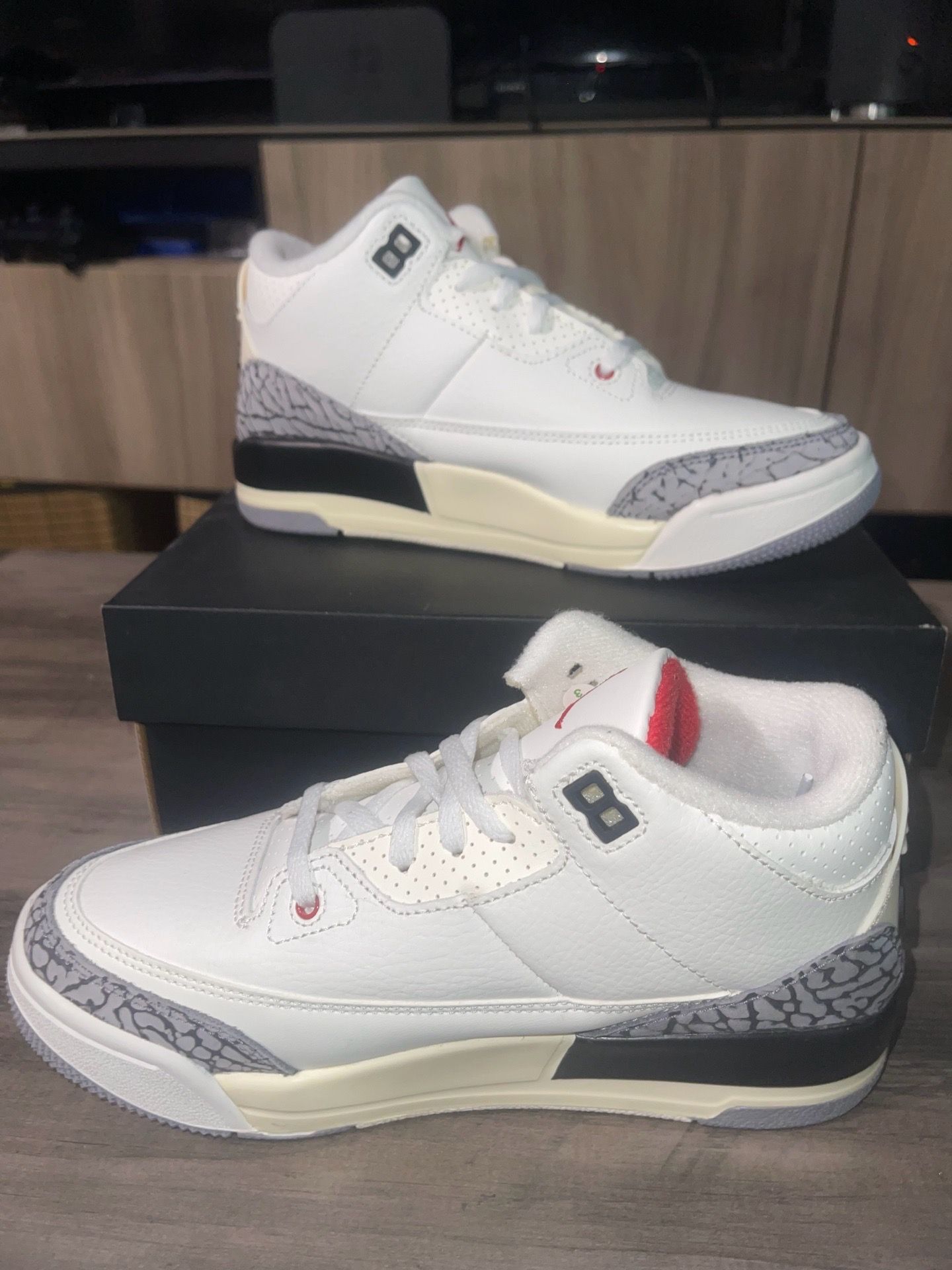 Jordan 3 white cement size 3Y