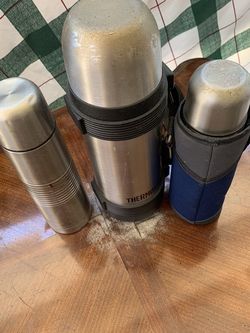 Three Stainless steel thermos