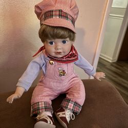 Vintage Danbury Mint Porcelain Baby Doll Jimmy Train
