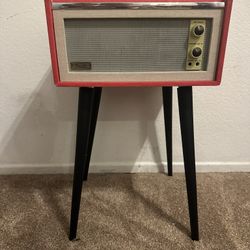 Red Vintage Inspired Crosley Record Table