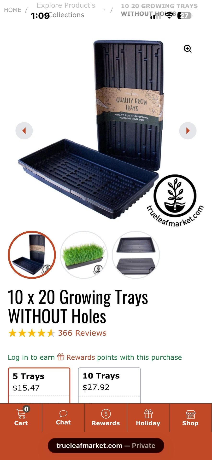 40 Used 10x20 Growing Trays WITHOUT Holes - Good Condition | 1020 Seed Starting / Hydroponics / Microgreens Trays