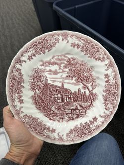 Churchill Rose Pink Dinnerware Plates Dishes