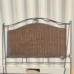 Queen Metal & Wicker Headboard 