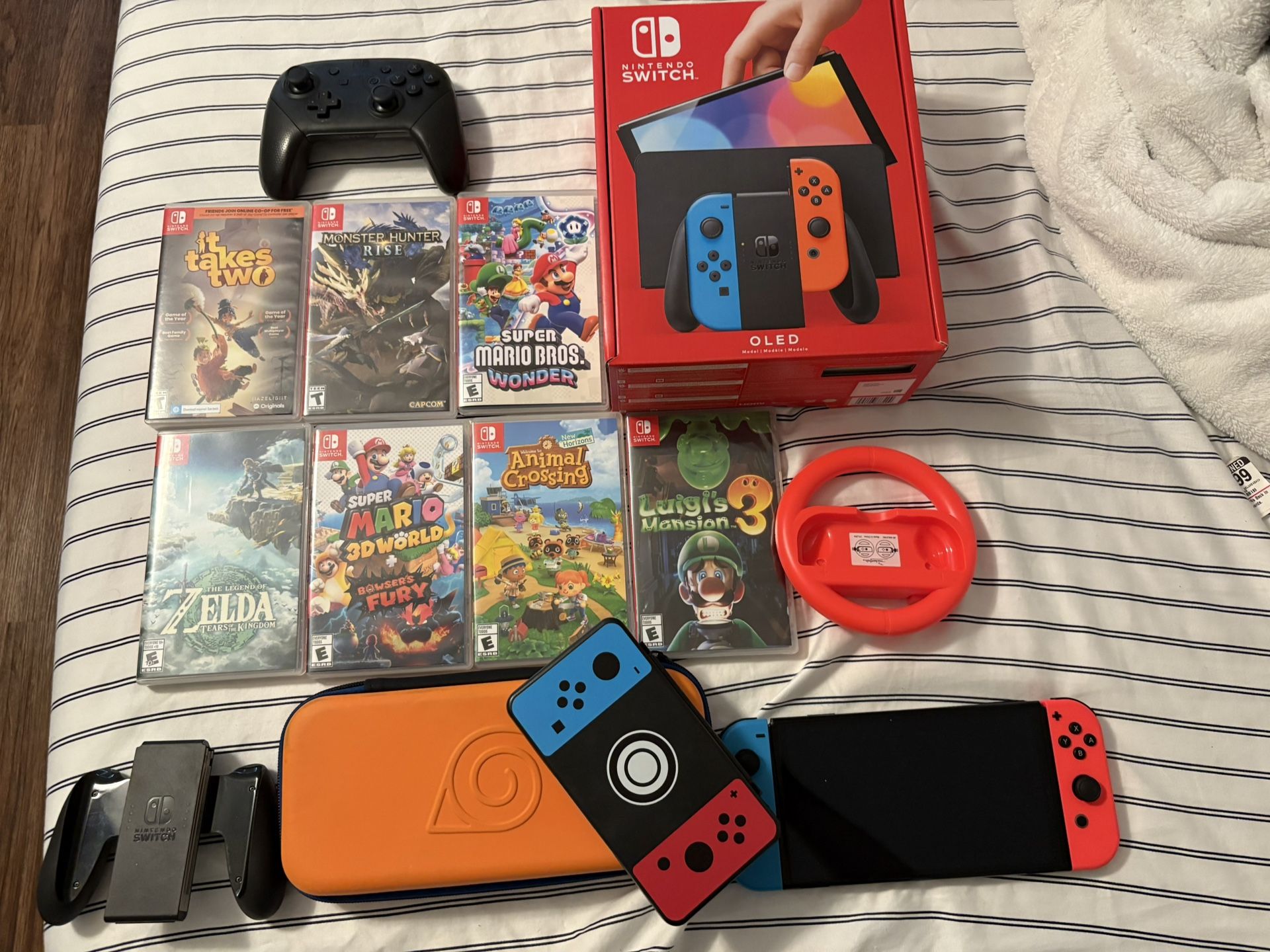 Switch Oled With Games And Accessories