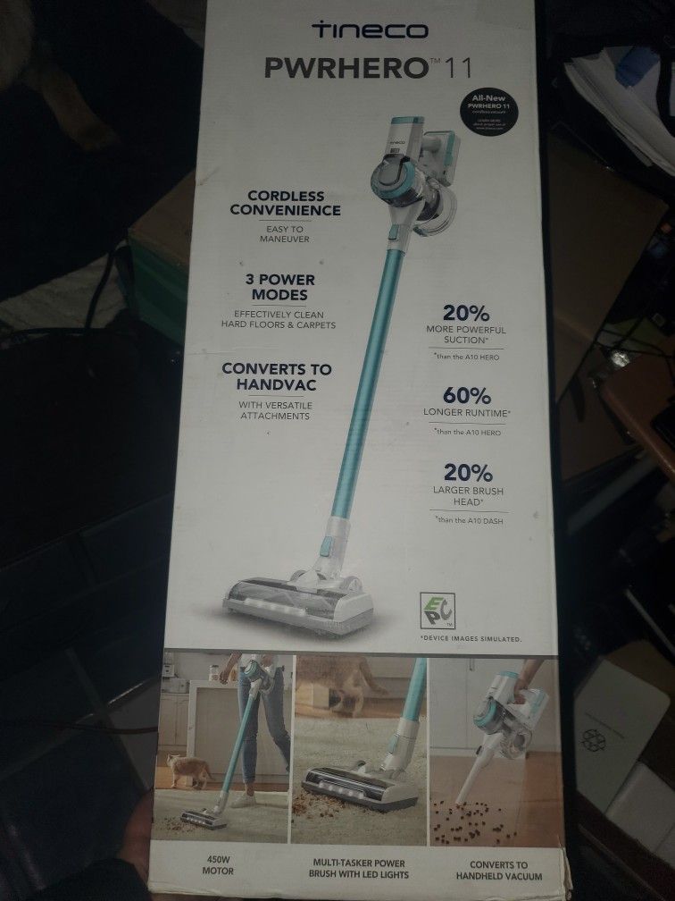 New In Box Tineco - PWRHERO 11 Pet Cordless Stick Vacuum - Teal
