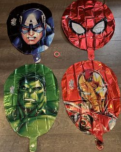 Marvel avengers iron man, hulk,captain America and spiderman foil ballon’s new in package