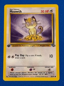 PENDING - Pokémon TCG - 1st Edition - Meowth 56/64 - Jungle Series - NM