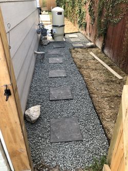 Beautiful side walk after pool is done