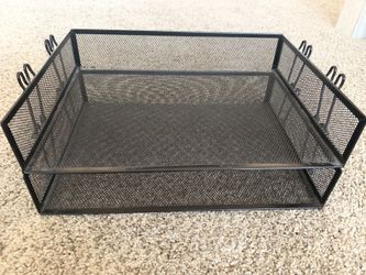 Stackable letter/file/paper side loading tray organizer black