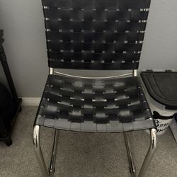 Black Leather/ Metal Desk Chair