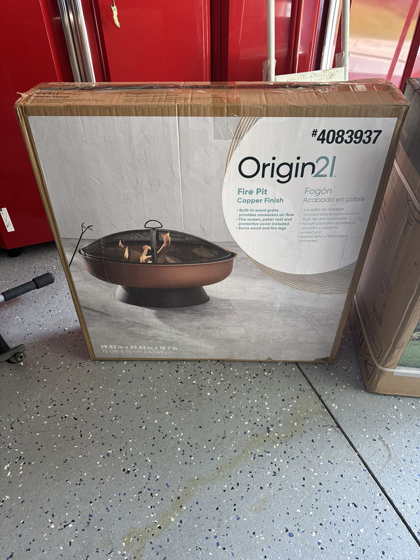 Brand New!! Origin 21 Copper and Black Steel Fire Pit